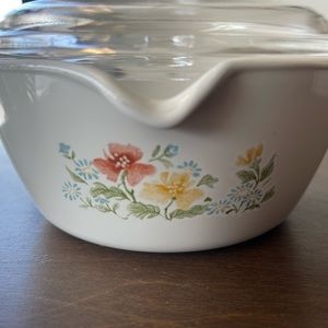 CORNINGWARE 'Autumn Meadow' 2.5 Cup Saucepan w/spout and Lid ::VINTAGE::